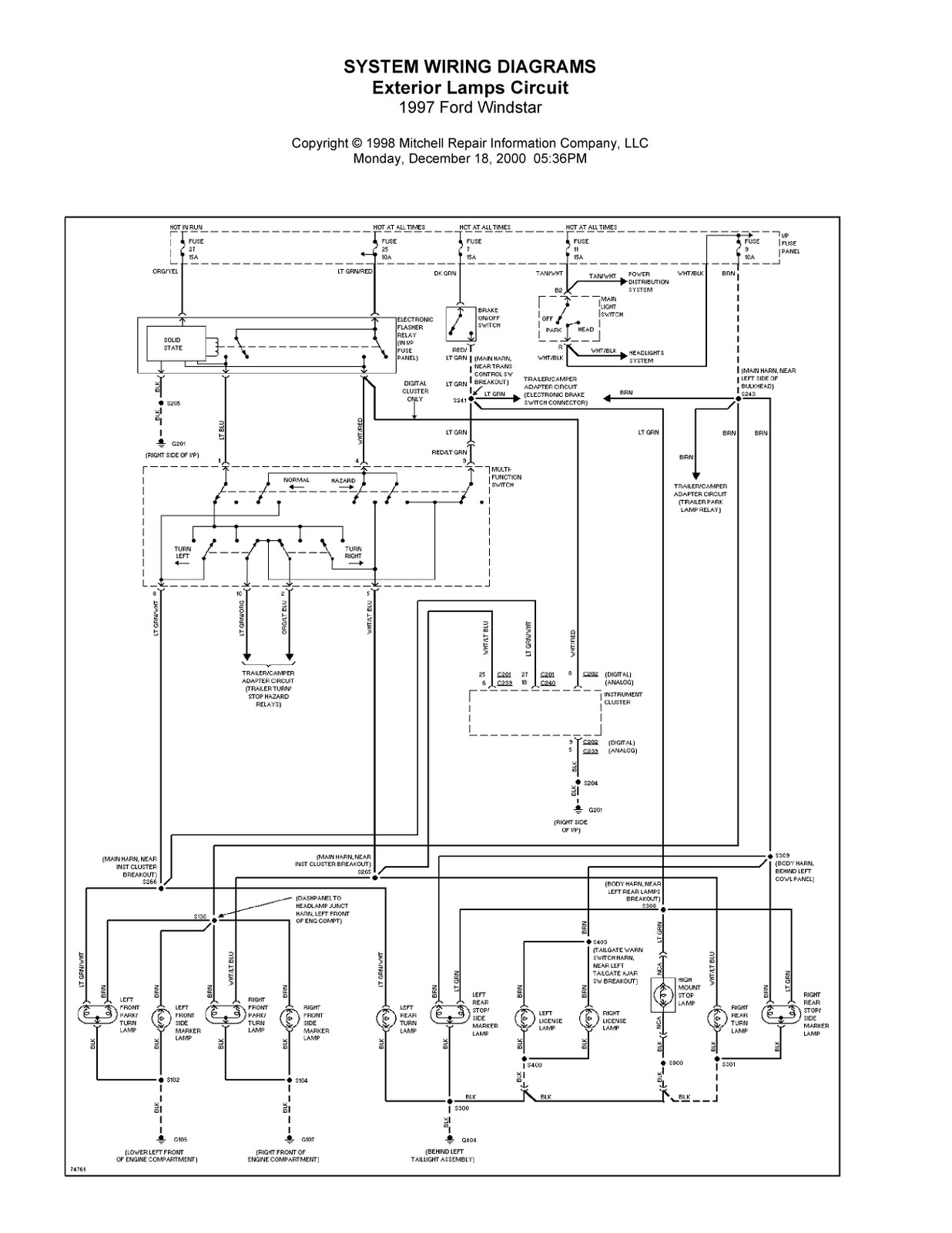 Diagram] 2000 Windstar Wiring Diagram Schematic Full Version