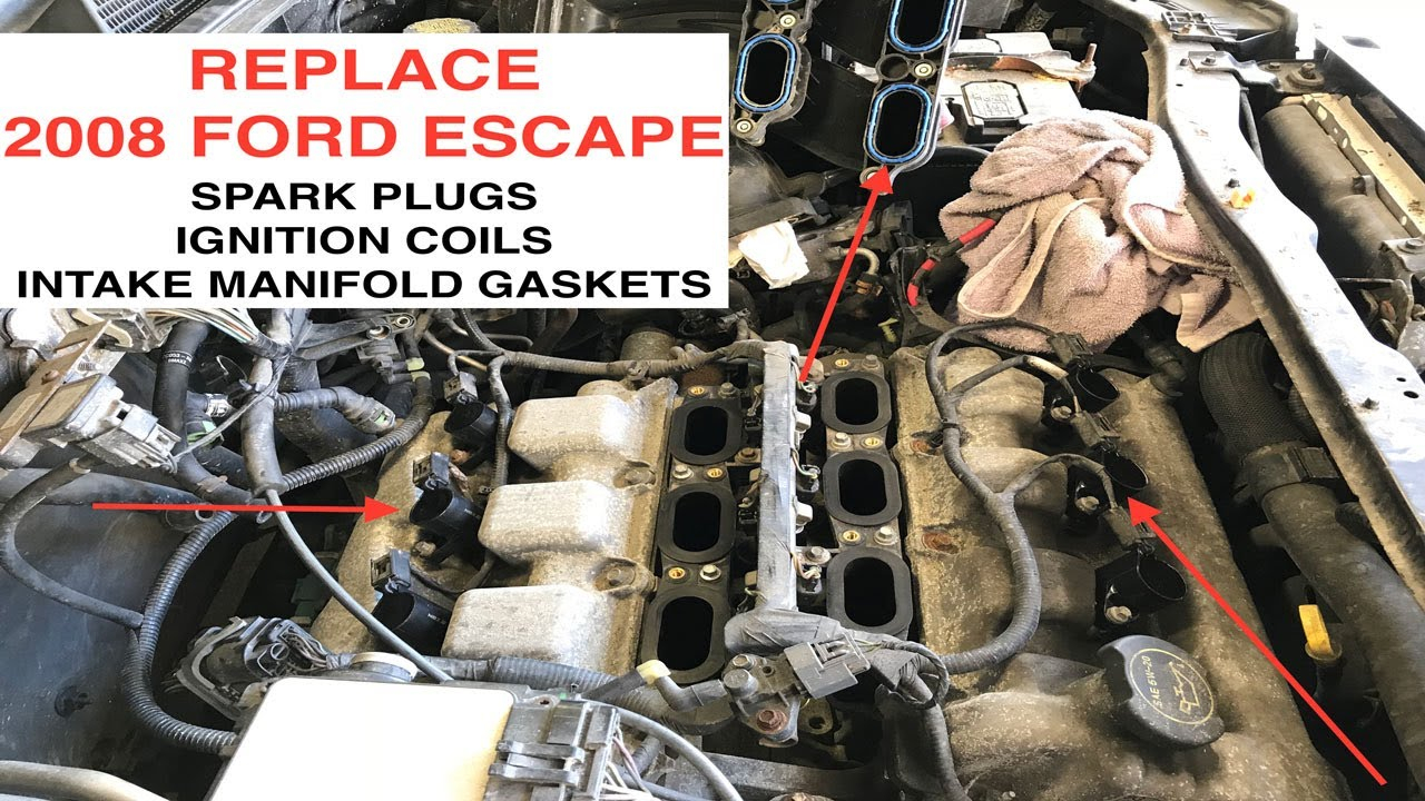 2008 Ford Escape Spark Plug, Ignition Coil, And Intake Manifold Gasket  Replacement - Duratec 3.0L V6