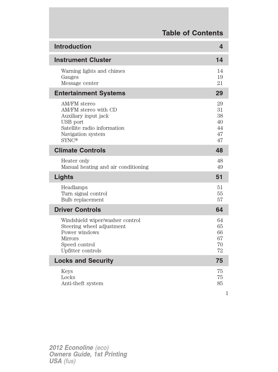 Ford Econoline E-250 Owner&amp;#039;s Manual Pdf Download | Manualslib