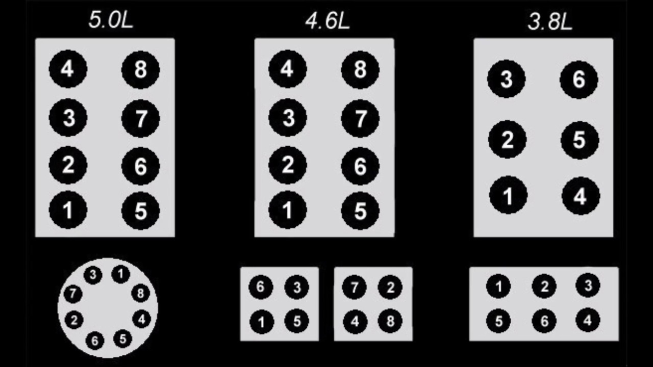 Ford Firing Order 5.0,4.6,3.8,3.9,4.9,7.5,5.8,5.4