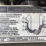 351W Firing Order Sticker On Rad Support - Ford Truck