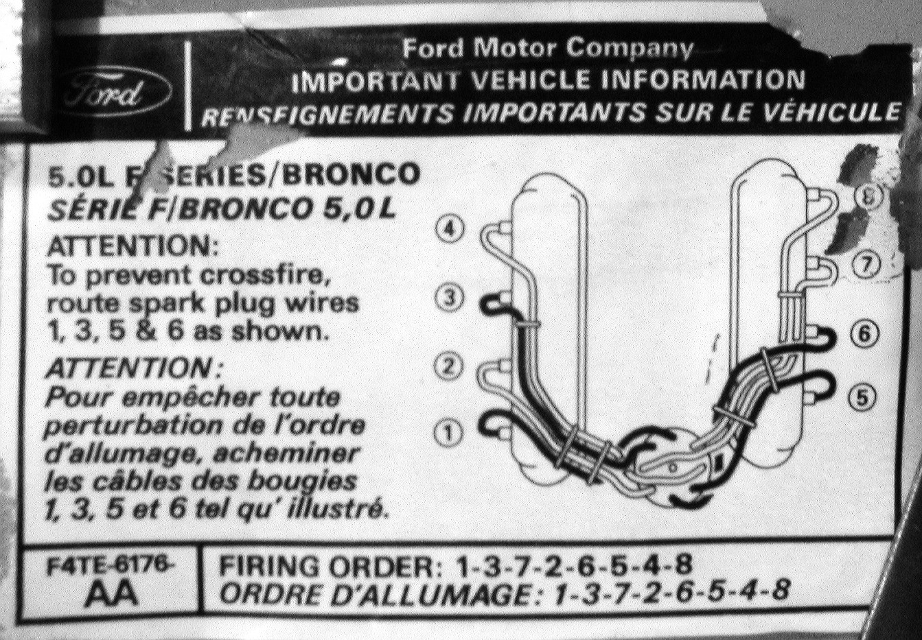 Firing Order Ford Bronco 5.0